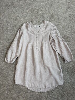 Vineyard Vines Linen Button Front Tunic Coverup